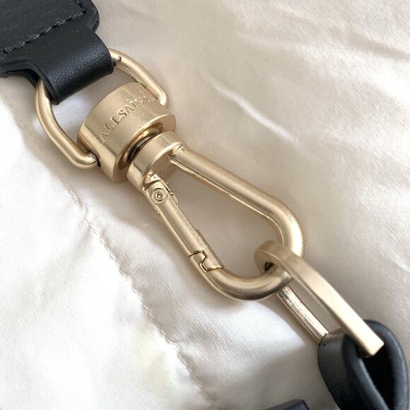 ALLSAINTS Eve Quilt Crossbody Bag Black Leather Adjustable Strap Gold Hdwr EUC - Picture 6 of 12
